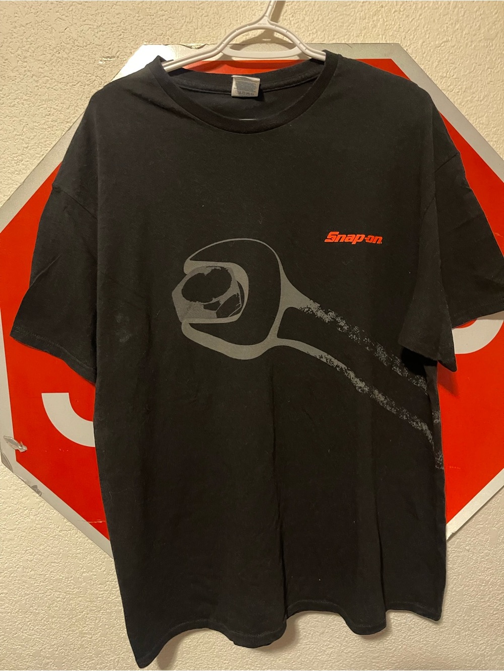 Snap-on Black Short Sleeve Tee with Gray Wrench Graphic